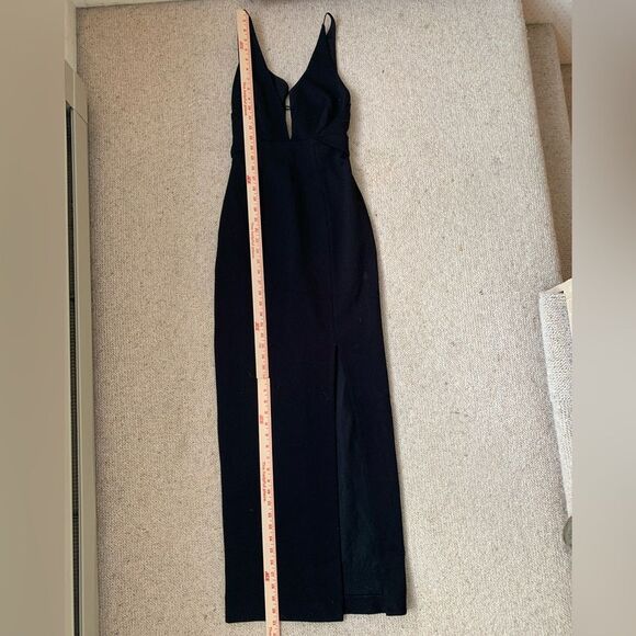 REVOLVE x Nicholas Ponti Ava Wrap Black Maxi Gown Deep V Neckline sz 2 PW13 - Picture 9 of 16